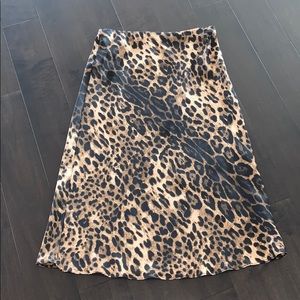 Satin cheetah skirt